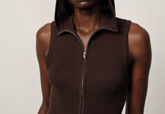 Clothilde Knit Hooded Bodystocking - Coffee