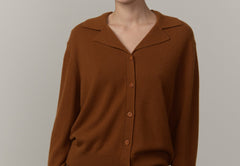Alton Cashmere Cardigan - Dark Amber